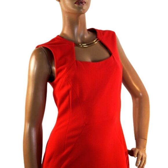 BCBG MAXAZRIA Bright Red Sleeveless Dress Size 6 - Picture 1 of 10